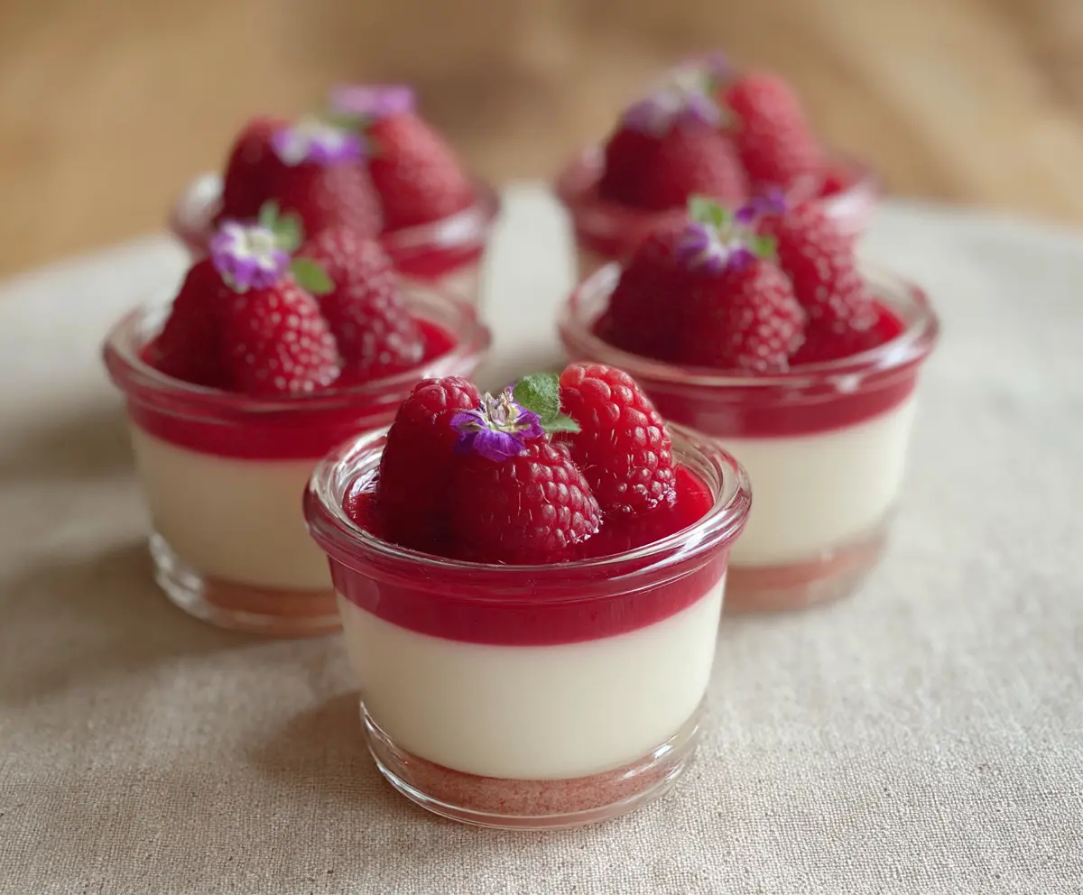 Easy Raspberry Rose Panna Cotta Cups