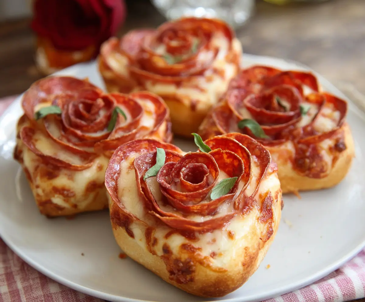 Heart-Shaped Pizza Roses Recipe
