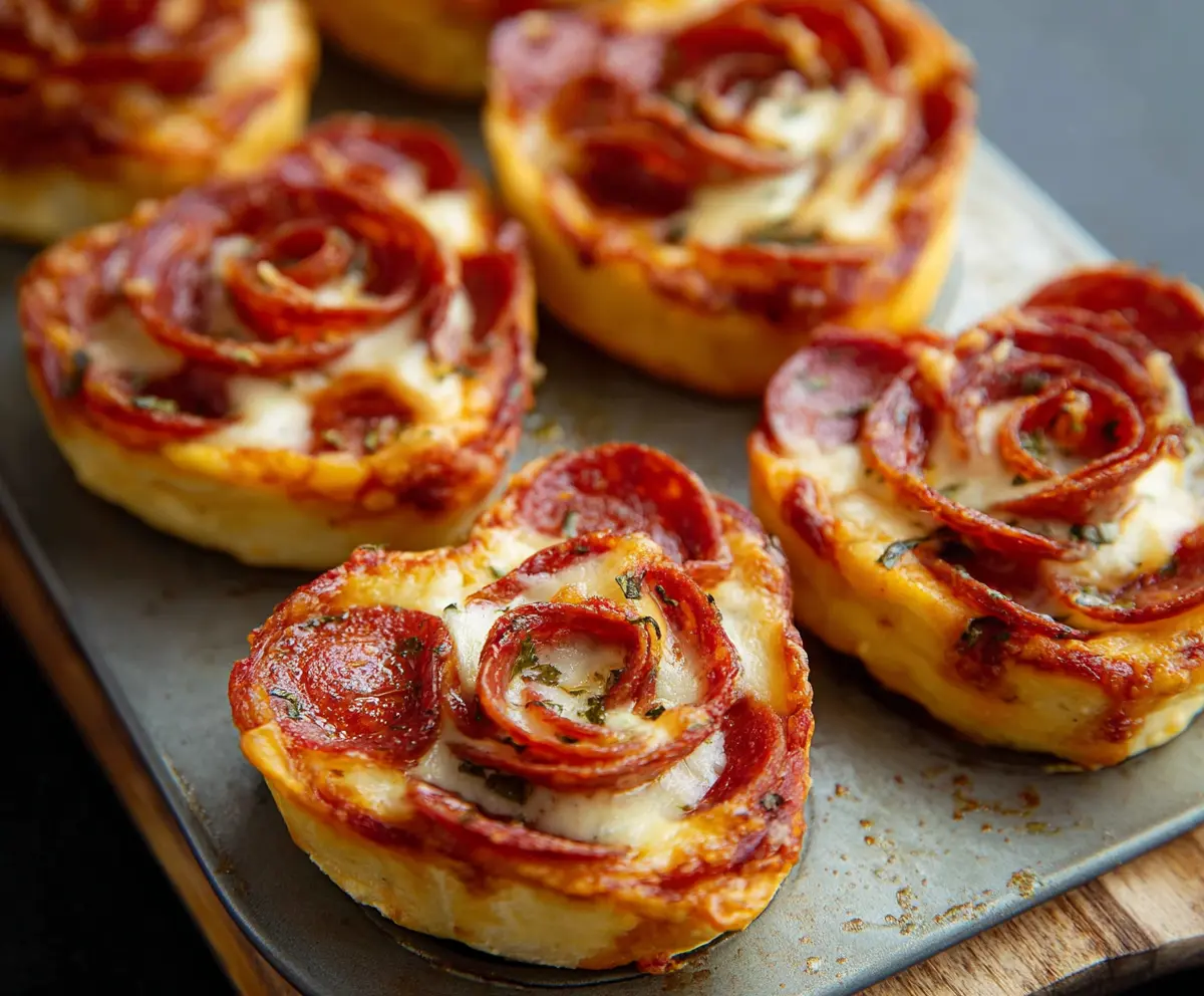 Delicious heart-shaped pizza roses perfect for romantic dinners and special occasions.