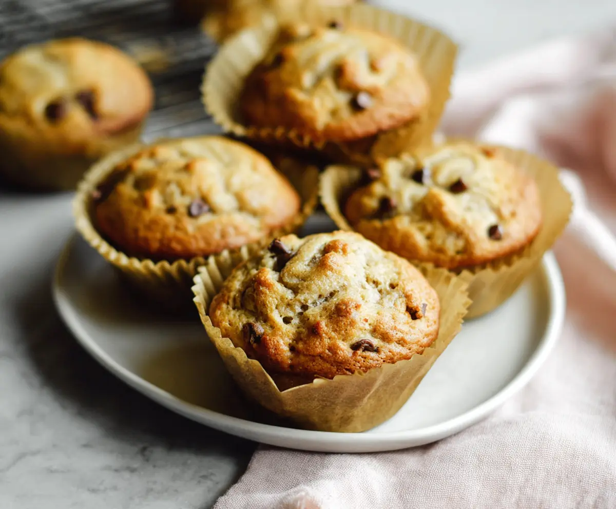 Easy Sourdough Banana Muffins