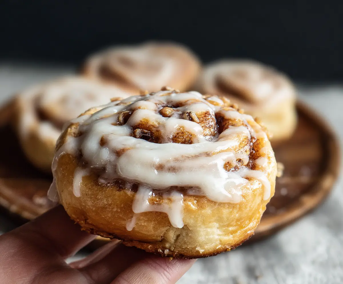 Delicious sourdough discard cinnamon rolls with gooey cinnamon filling and frosting.