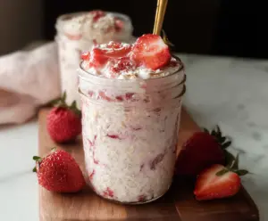 Strawberries and Cream Overnight Oats