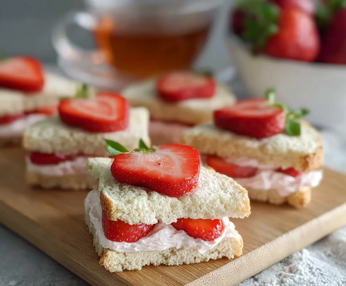 Easy Strawberry Cream Cheese Tea Sandwiches