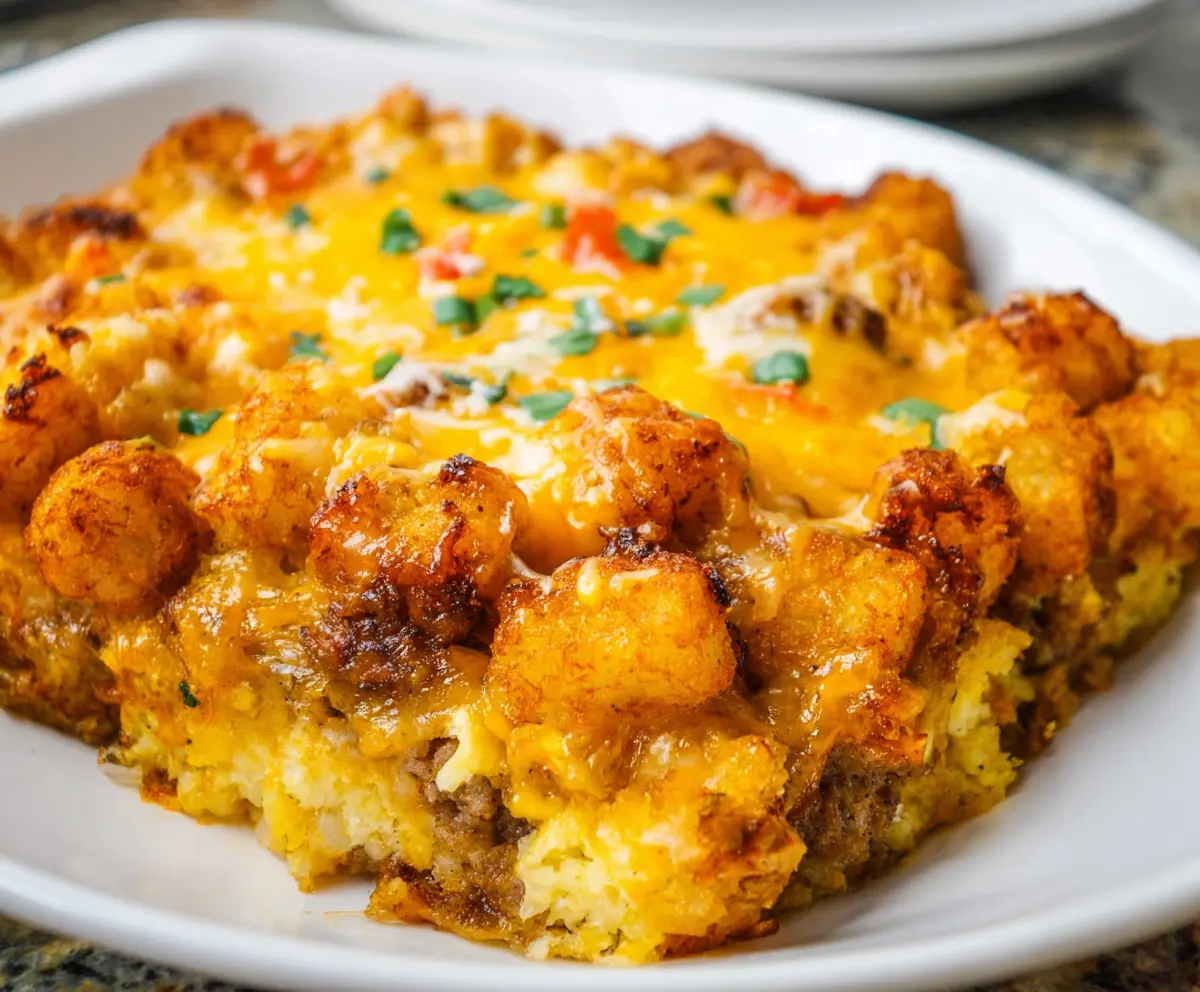 Easy Tater Tot Sausage Casserole