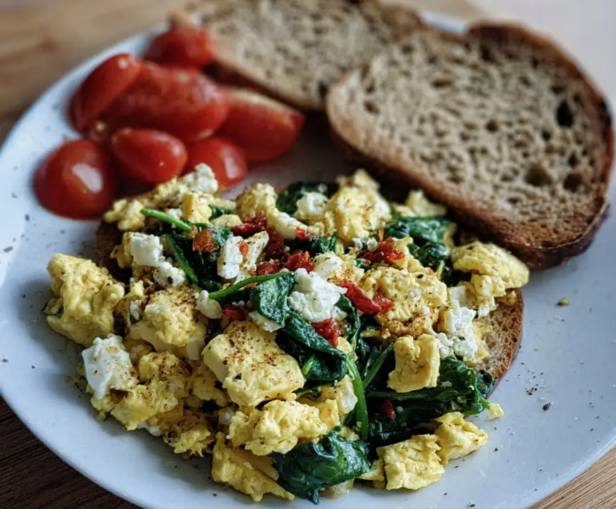 Easy Tofu Spinach Breakfast Scramble