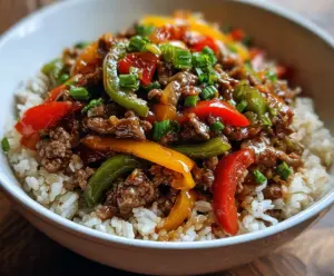 Beef and Pepper Rice Bowl
