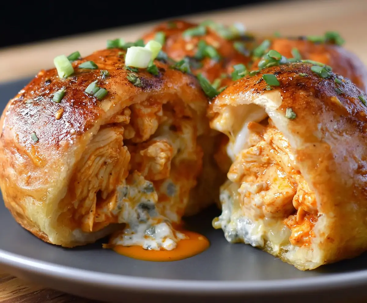 Delicious buffalo chicken bombs served with melted cheese and crispy coating, perfect for game day snacks.