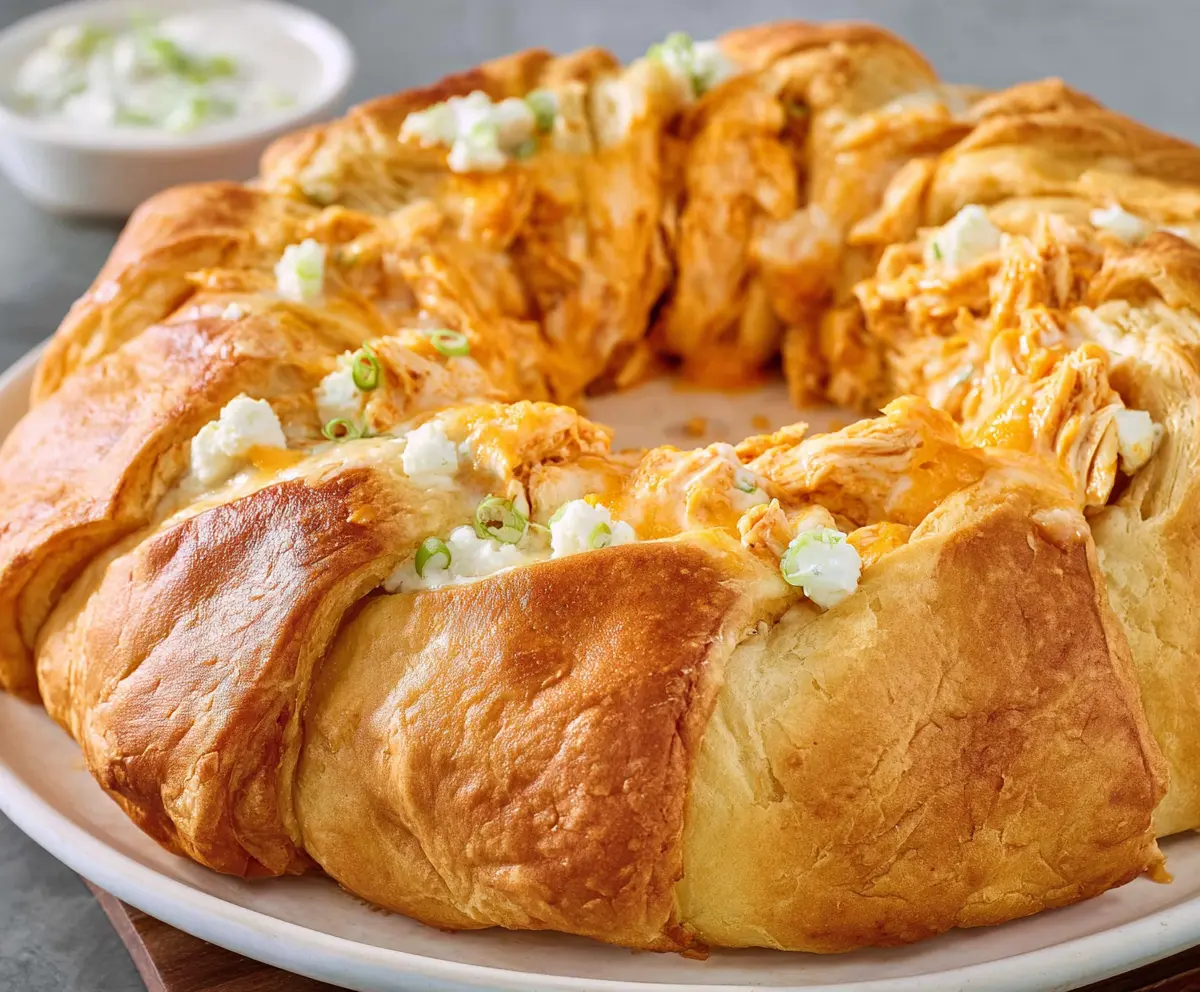 Easy Buffalo Chicken Crescent Ring