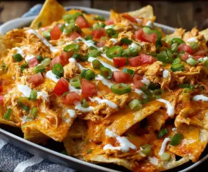 Buffalo Chicken Dip Loaded Nachos
