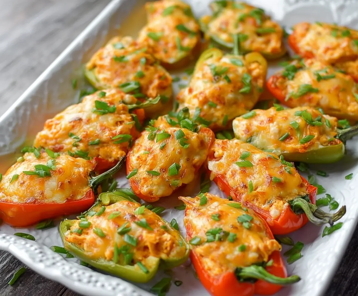 Creamy Buffalo Chicken Dip Mini Peppers
