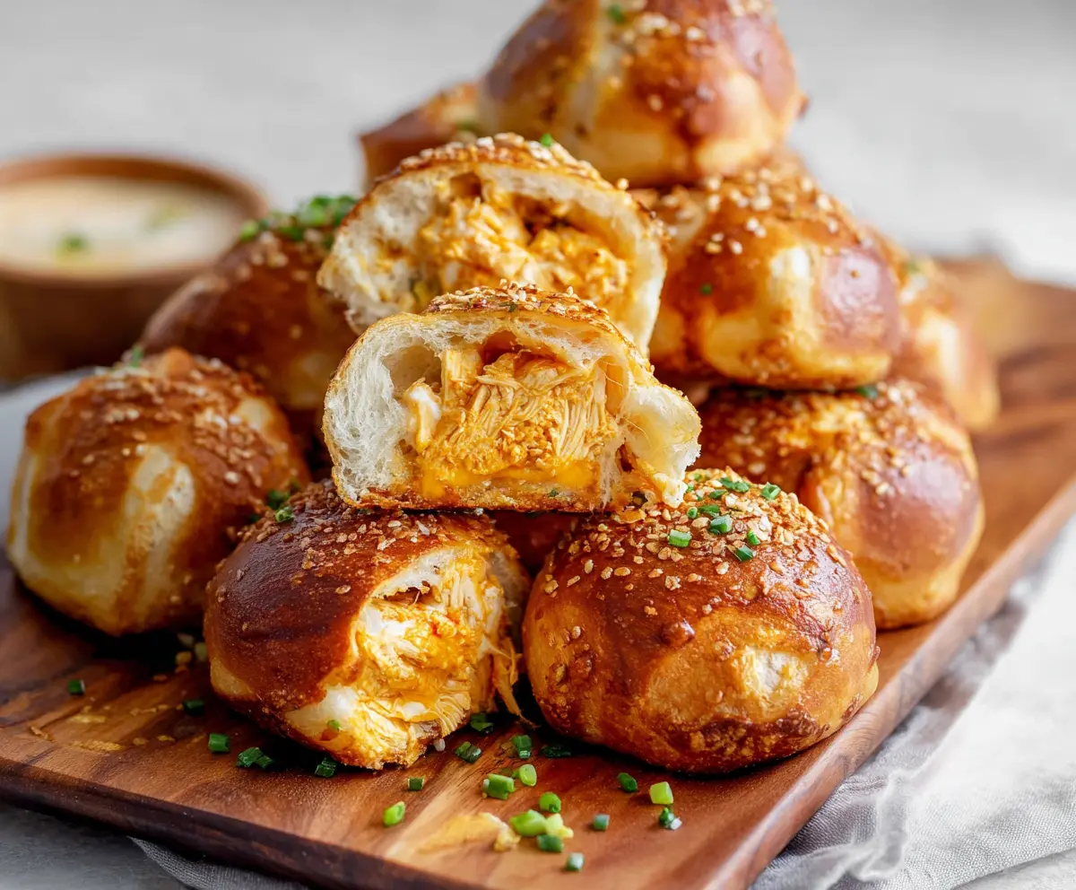 Easy Buffalo Chicken Pretzel Bites