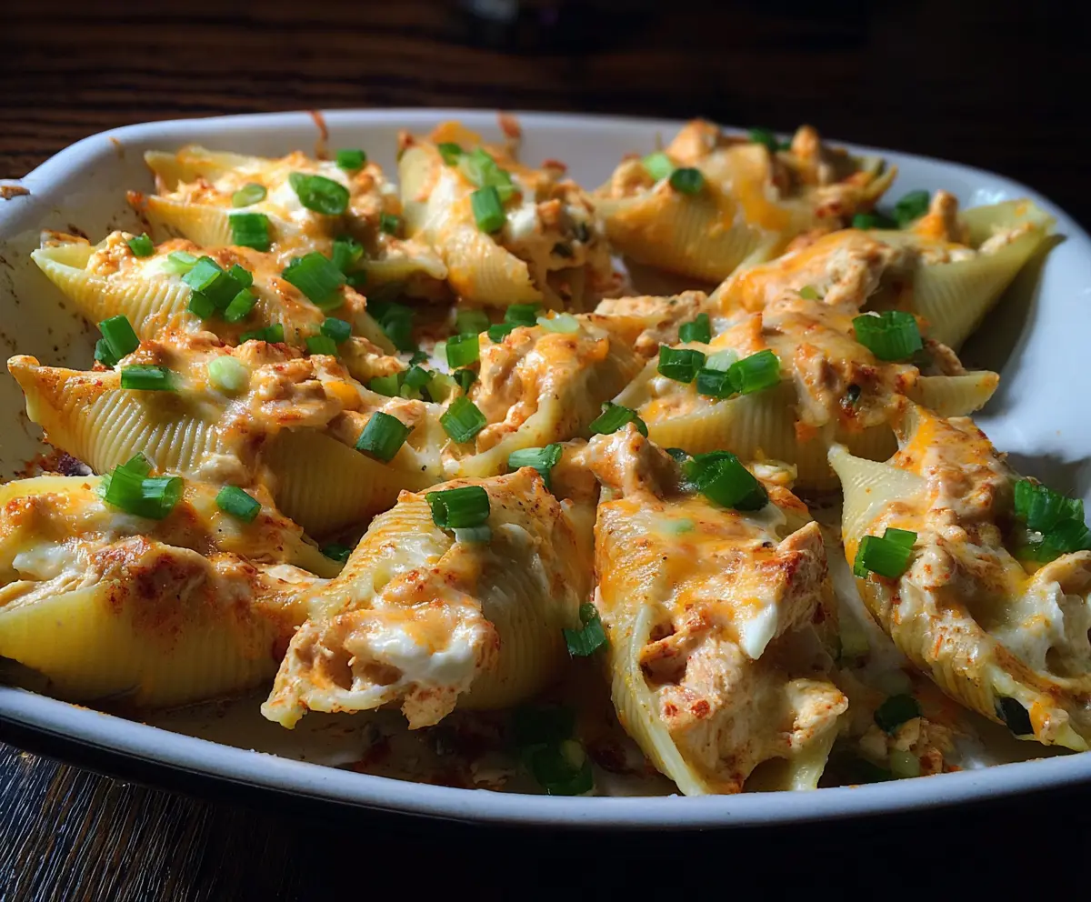 Easy Buffalo Chicken Stuffed Shells