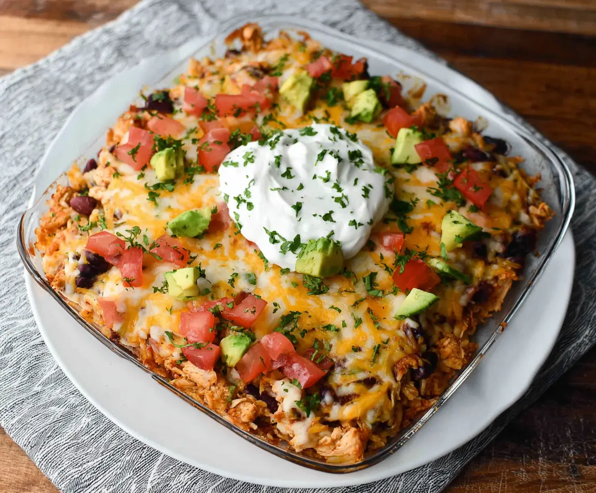 Easy Chicken Burrito Casserole