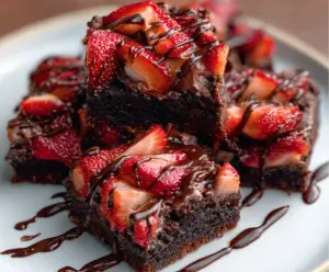Chocolate Covered Strawberry Brownies