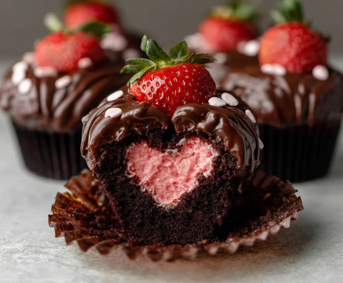 Easy Chocolate Covered Strawberry Cupcakes