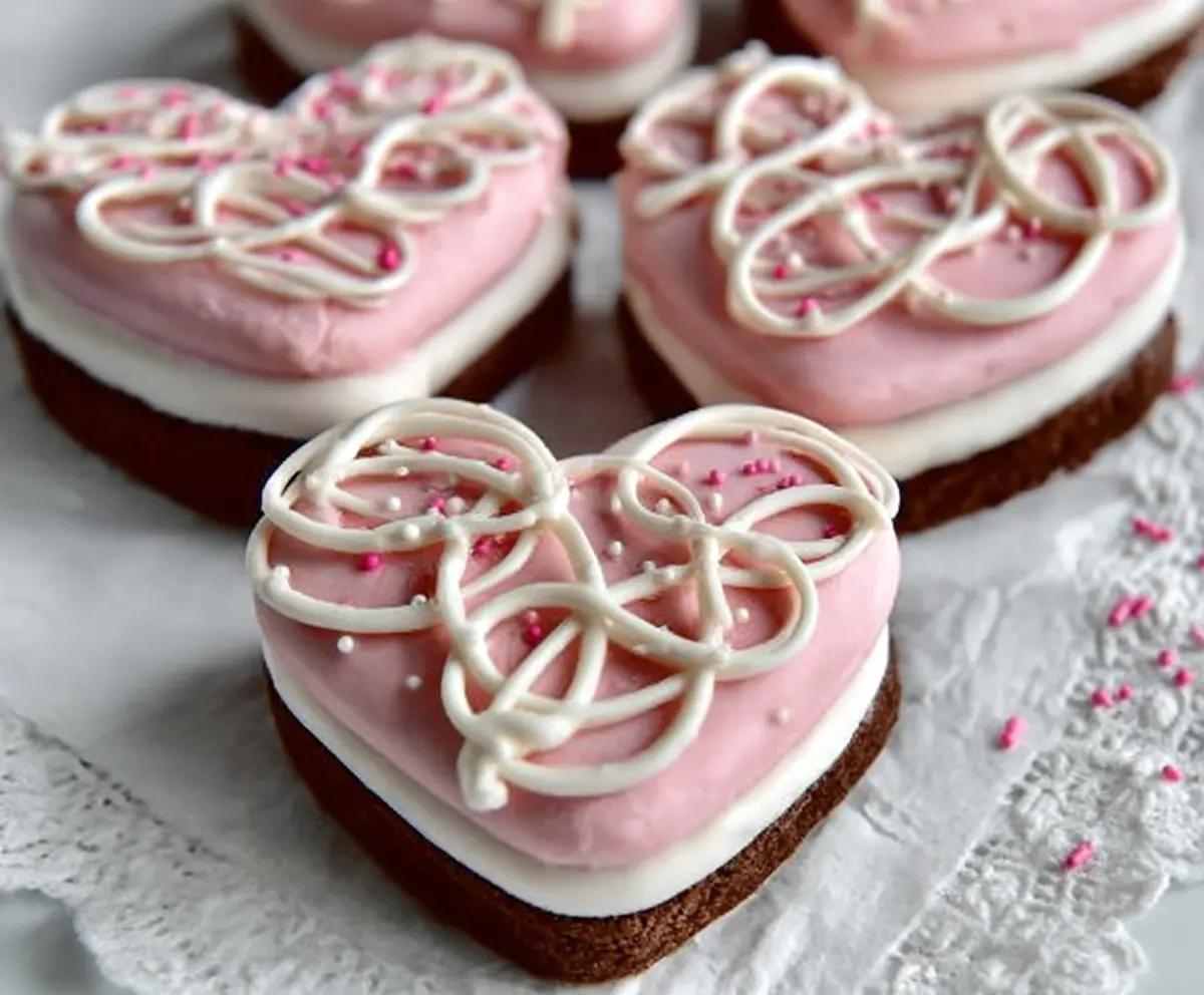 Delicious Copycat Little Debbie Valentines Cakes with pink and red frosting for Valentine's Day celebration