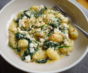 Creamy Gnocchi with Spinach and Feta