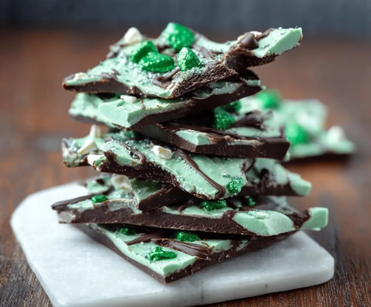 Easy Mint Chocolate Shamrock Bark Recipe