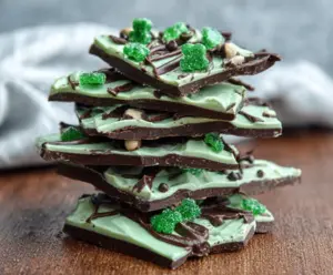 Mint Chocolate Shamrock Bark