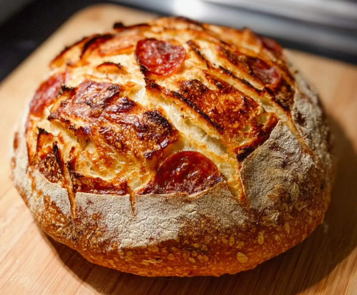 Easy Pepperoni Pizza Sourdough Bread