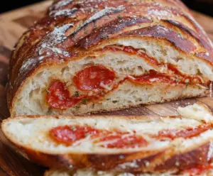 Pepperoni Pizza Sourdough Bread