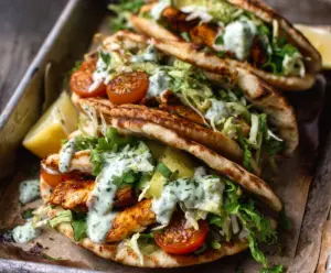 Sheet Pan Chicken Pitas with Herby Ranch