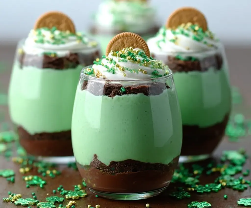 St Patrick’s Day Green Shake Pudding Cups