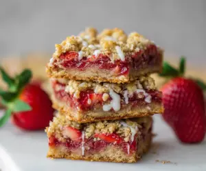 Strawberry Oatmeal Crumble Bars