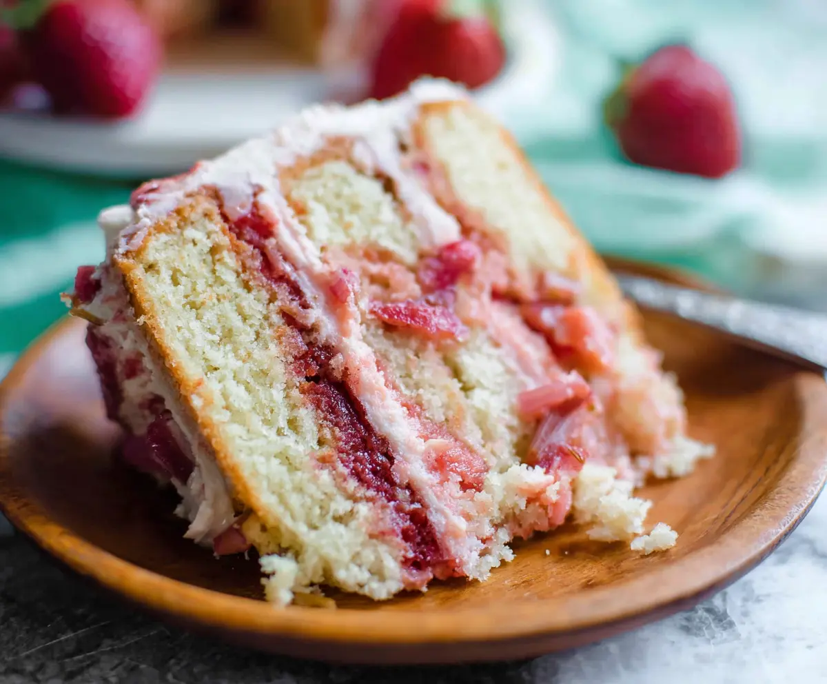Easy Strawberry Rhubarb Layer Cake