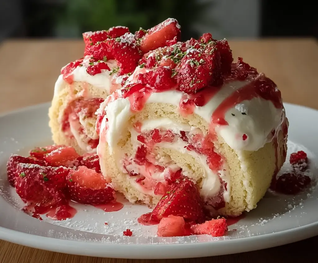 Strawberry Shortcake Cheesecake Rolls