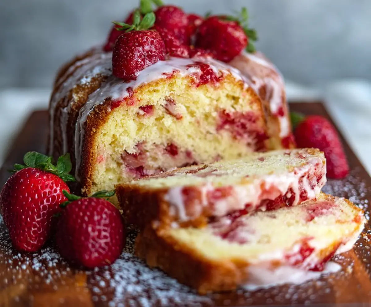 Easy Sweet Strawberry Pound Cake