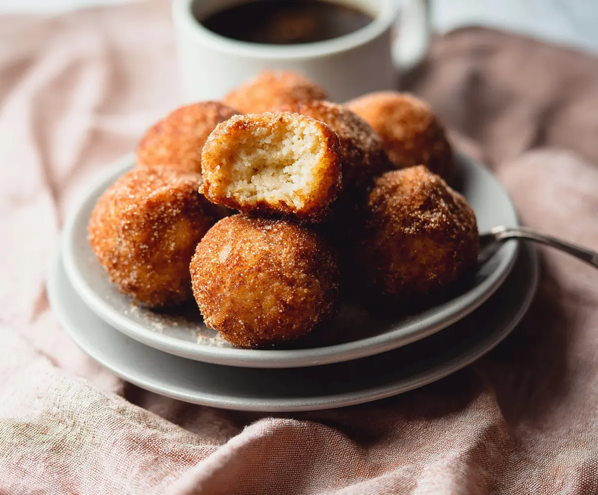 Crispy Tofu Donut Balls garnished with sesame seeds on a white plate
