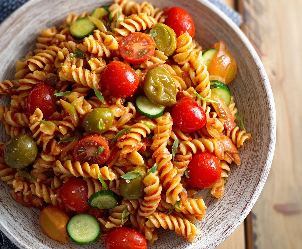 Easy Bloody Mary Pasta Salad