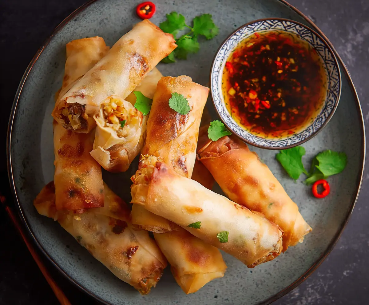 Crispy Baked Vegetable Spring Rolls