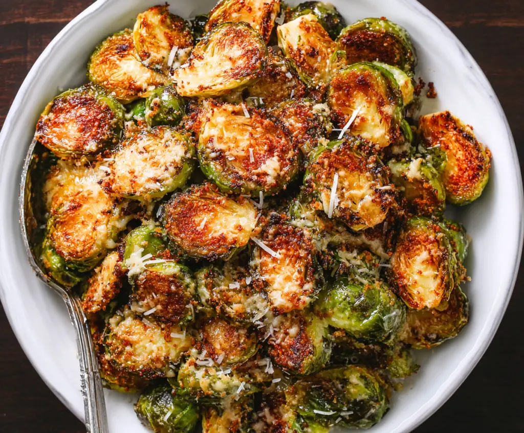 Garlic Parmesan Roasted Brussels Sprouts