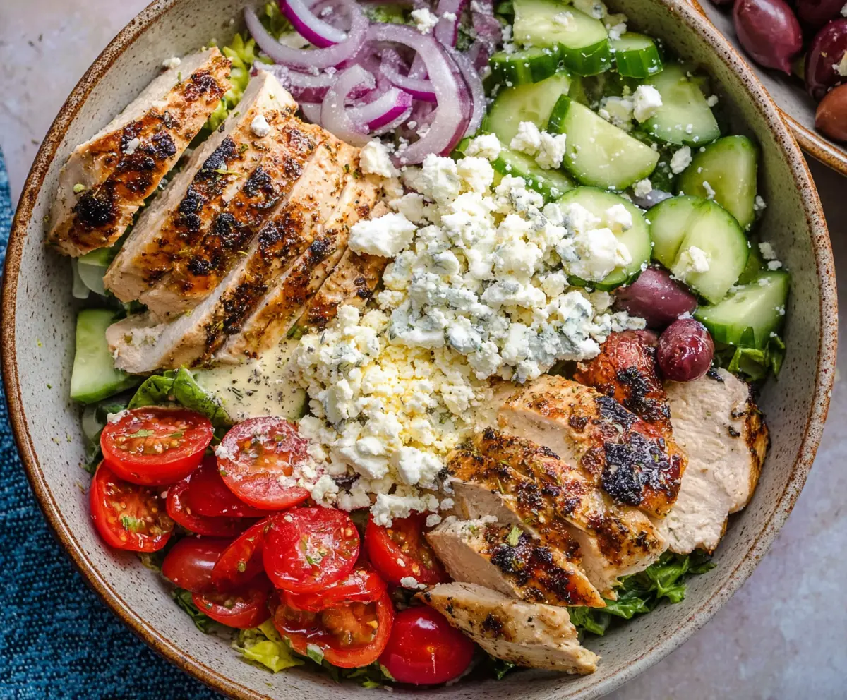 Fresh Greek Chicken Salad Bowls