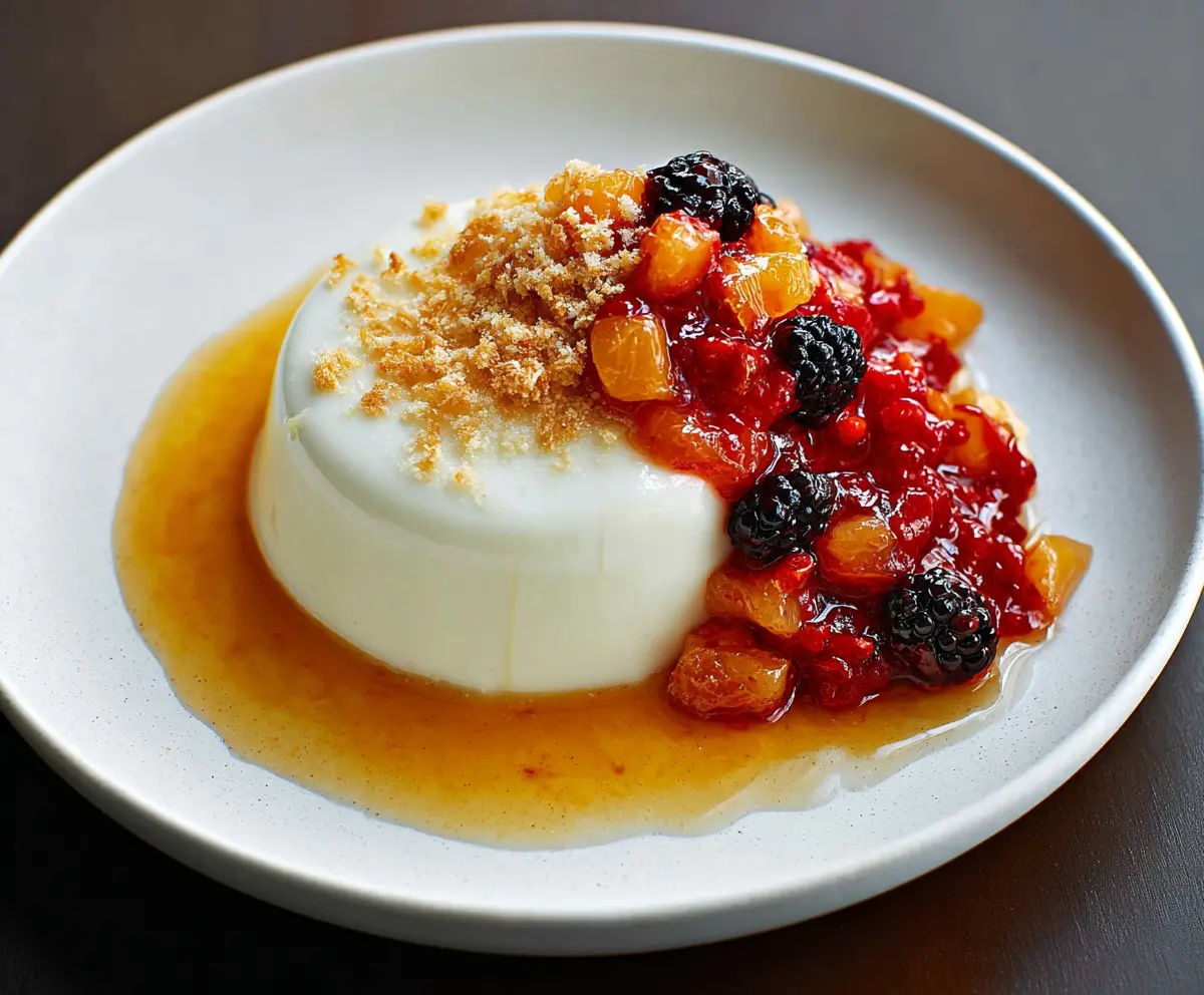 Creamy Honey Panna Cotta with Berry Sauce