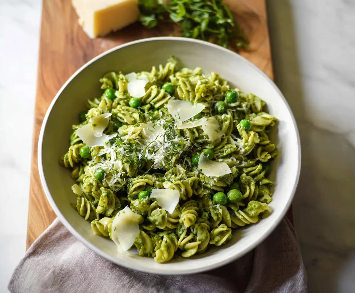 Fresh Spring Pea Pesto Pasta