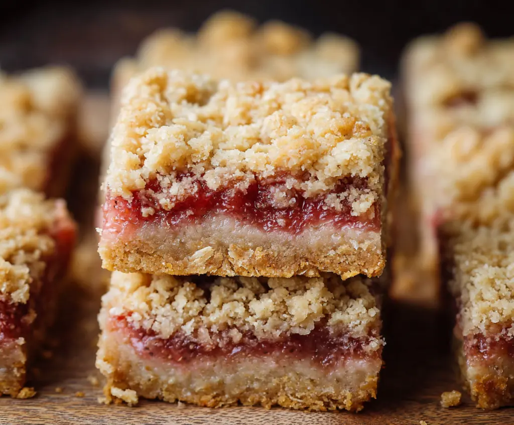 Strawberry Rhubarb Crumble Bars