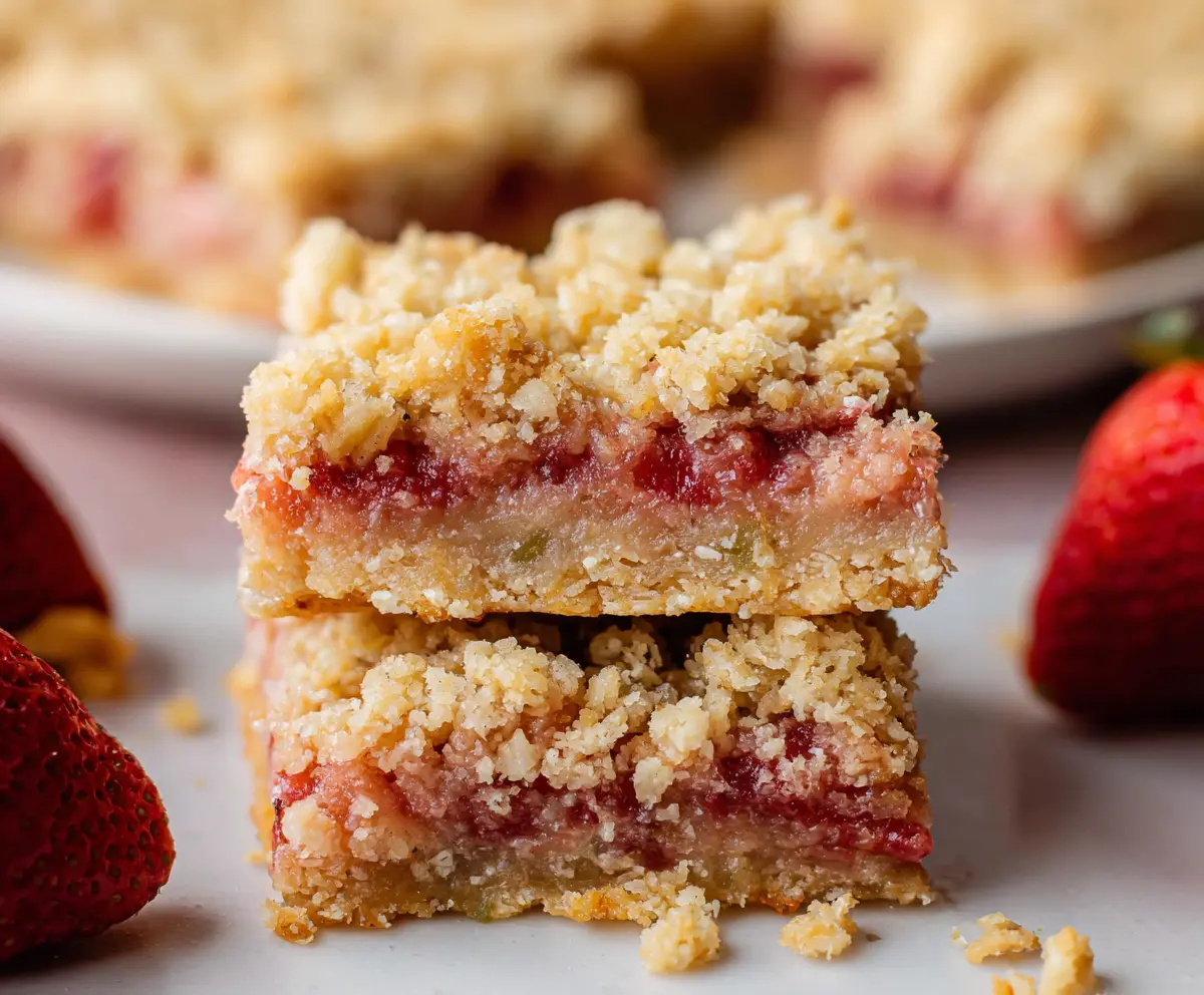 Easy Strawberry Rhubarb Crumble Bars