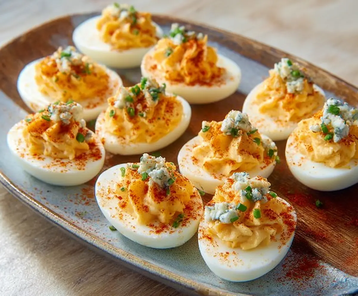 Buffalo Blue Cheese Deviled Eggs Recipe