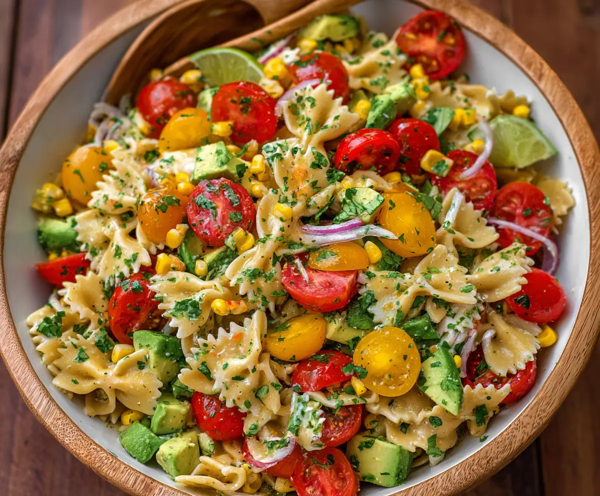 Bright and fresh Cilantro Lime Pasta Salad with vibrant herbs and zesty lime dressing.
