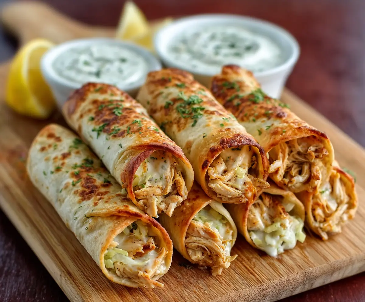 Easy Dill Pickle Ranch Chicken Taquitos