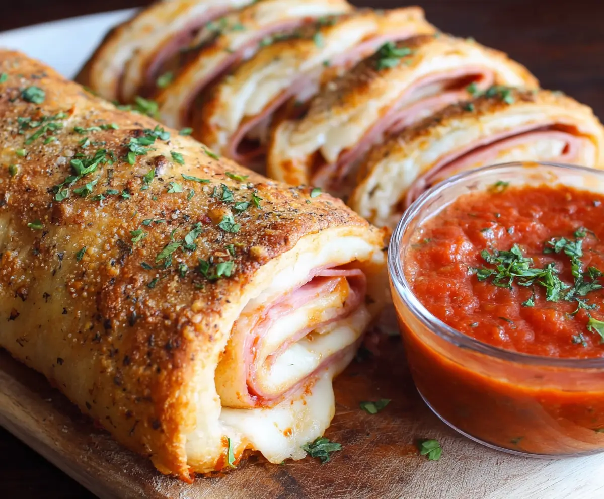Delicious homemade Easy Stromboli with melted cheese and savory fillings, perfect for a quick family meal