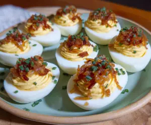 French Onion Deviled Eggs