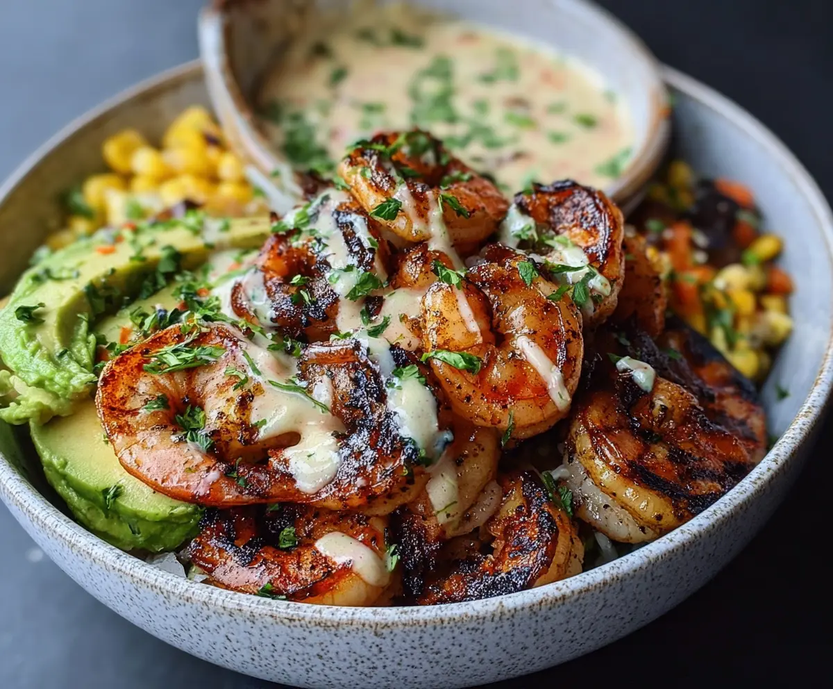 Easy Grilled Shrimp Bowl with Garlic Sauce