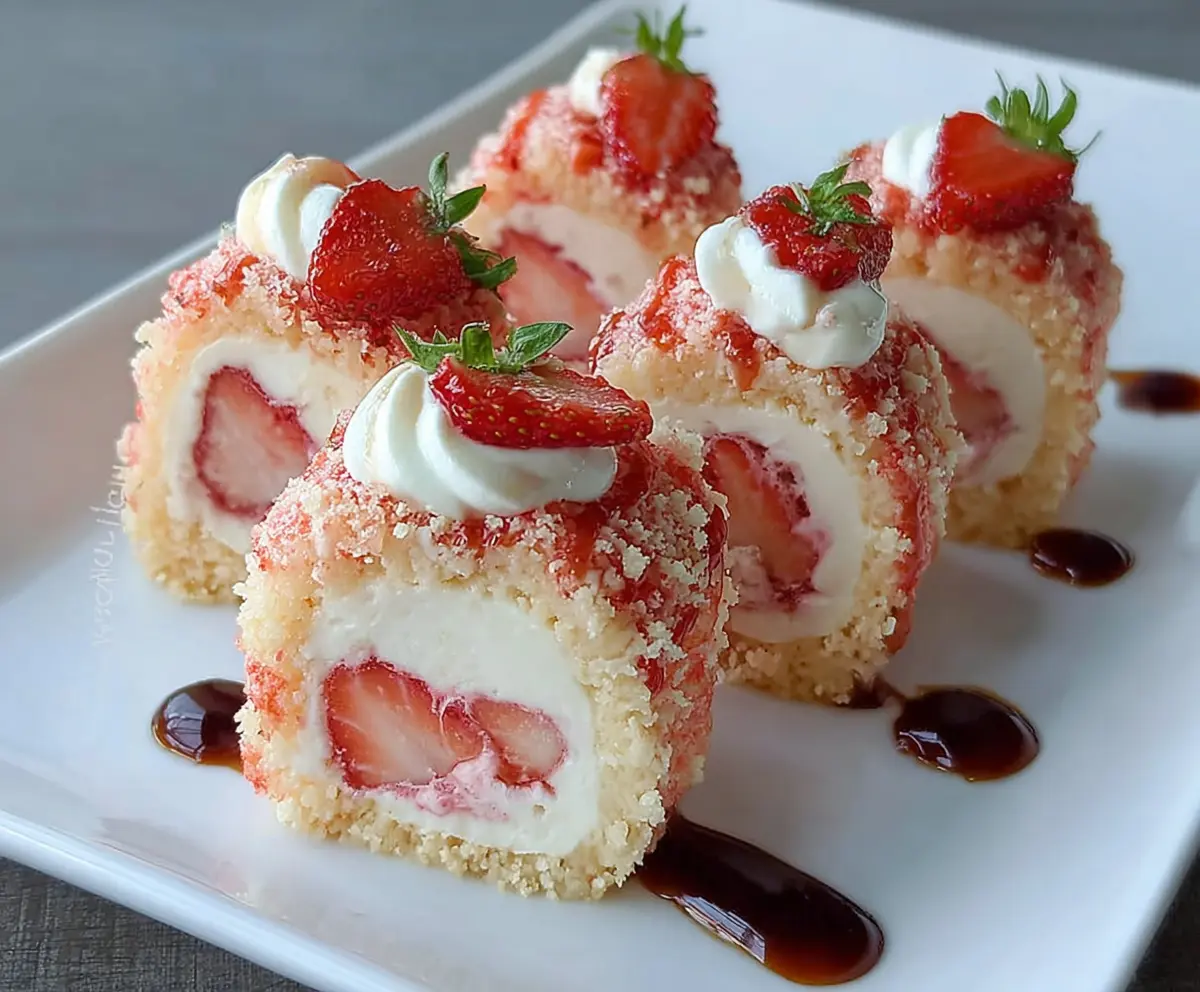 Strawberry Shortcake Cheesecake Rolls